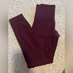 Lululemon leggings wine color size 2